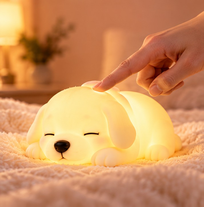 A gentle touch on the PawGlow puppy night light