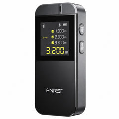 FNIRSI IR40 laser distance meter, black finish with LCD and two side buttons, on a white background