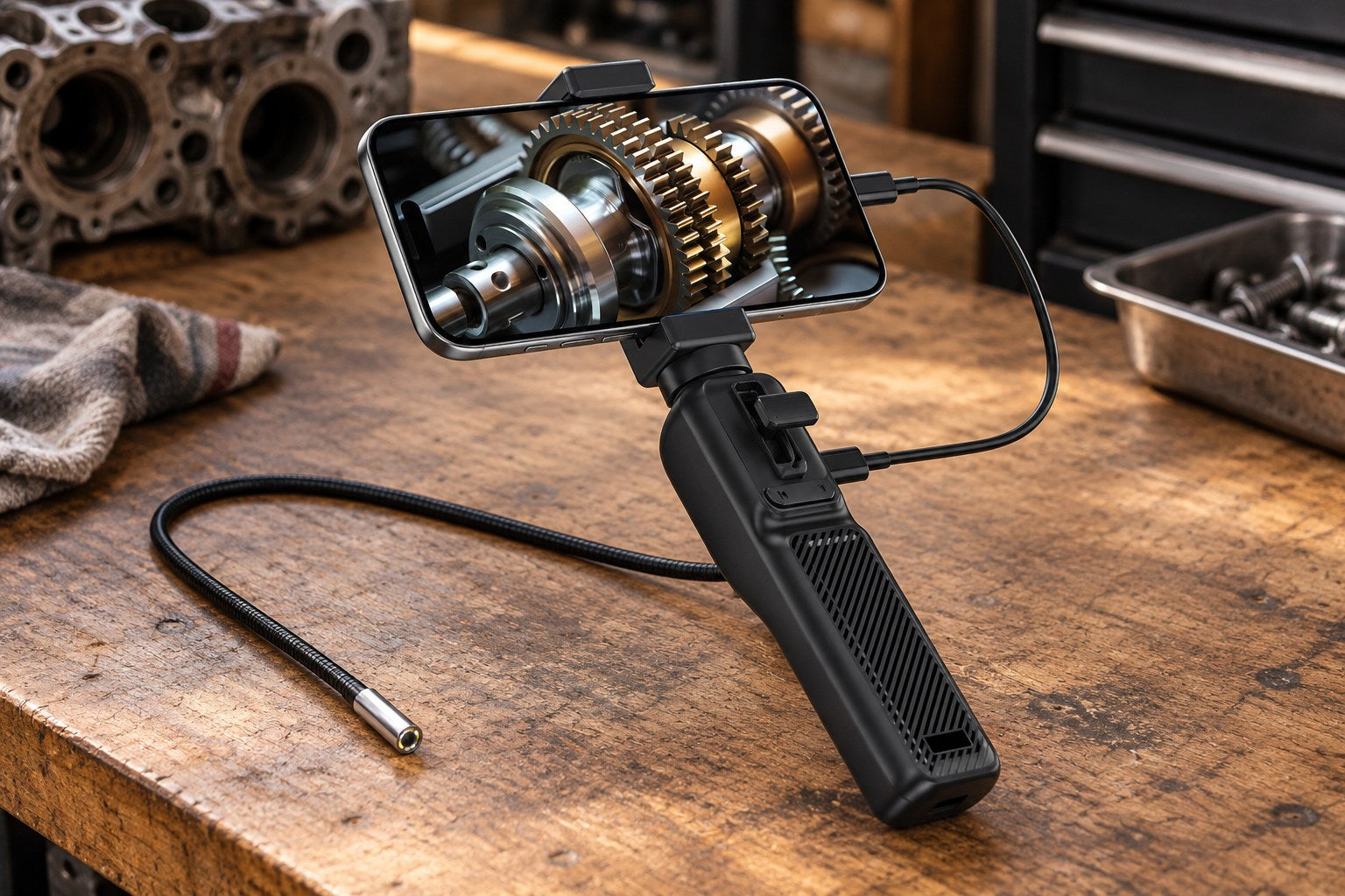 BELVOX ViewScope Connect – 6 mm Smartphone Endoscope in a practical setting.