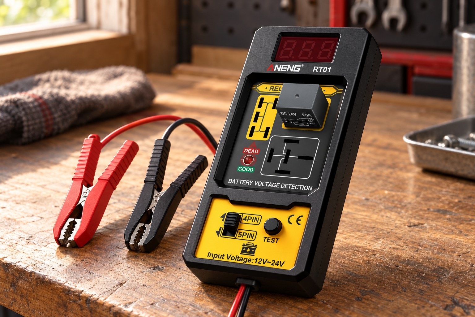 BELVOX RelayCheck RT01 – Automotive Relay Tester in a practical setting.