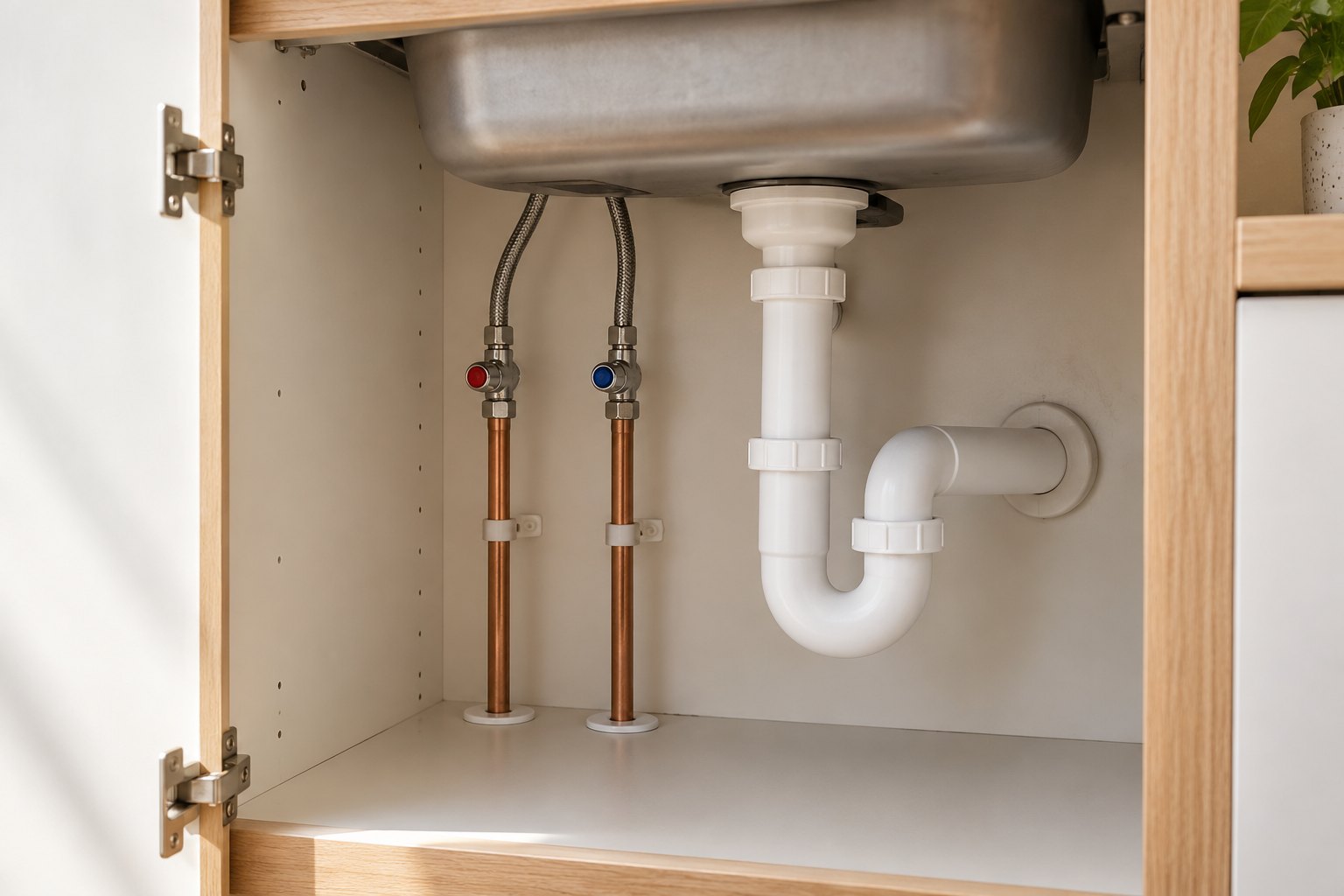 Accessible plumbing pipework in a maintenance setting